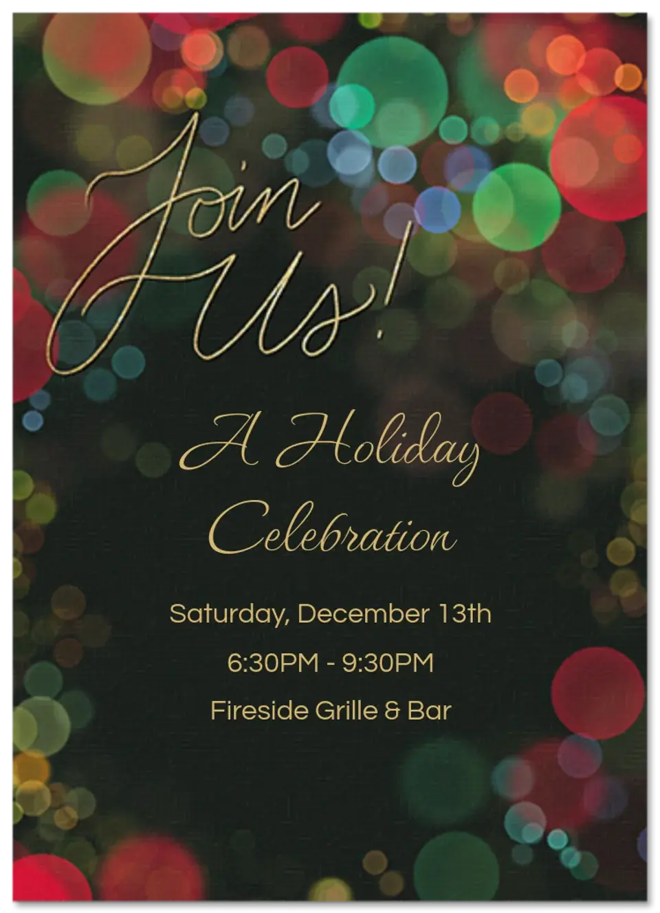 Holiday Lights Bokeh card