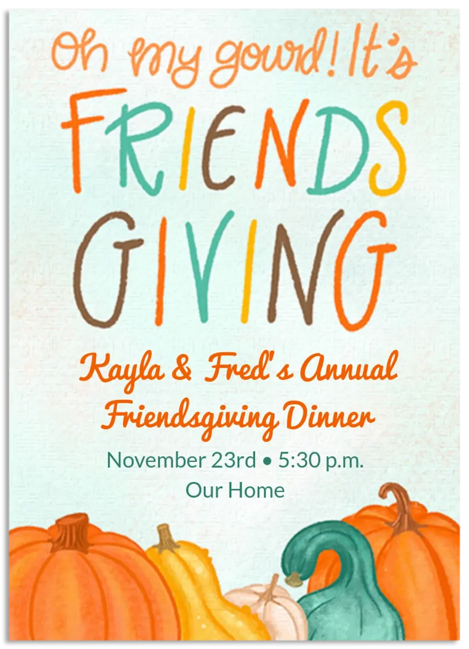 Friendsgiving Pumpkins card image