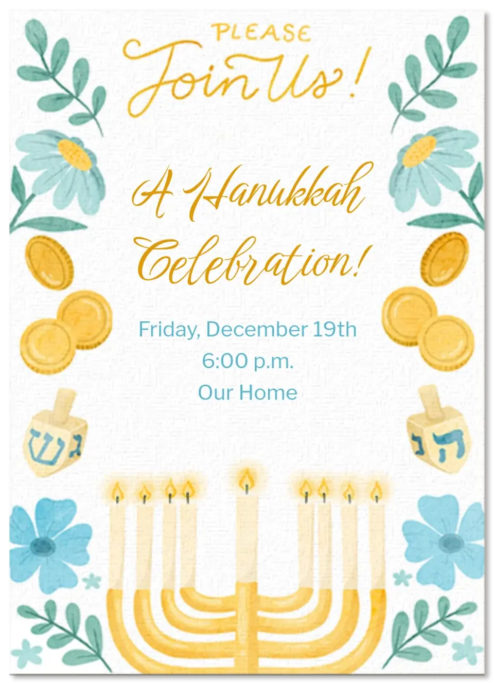Hanukkah Border card
