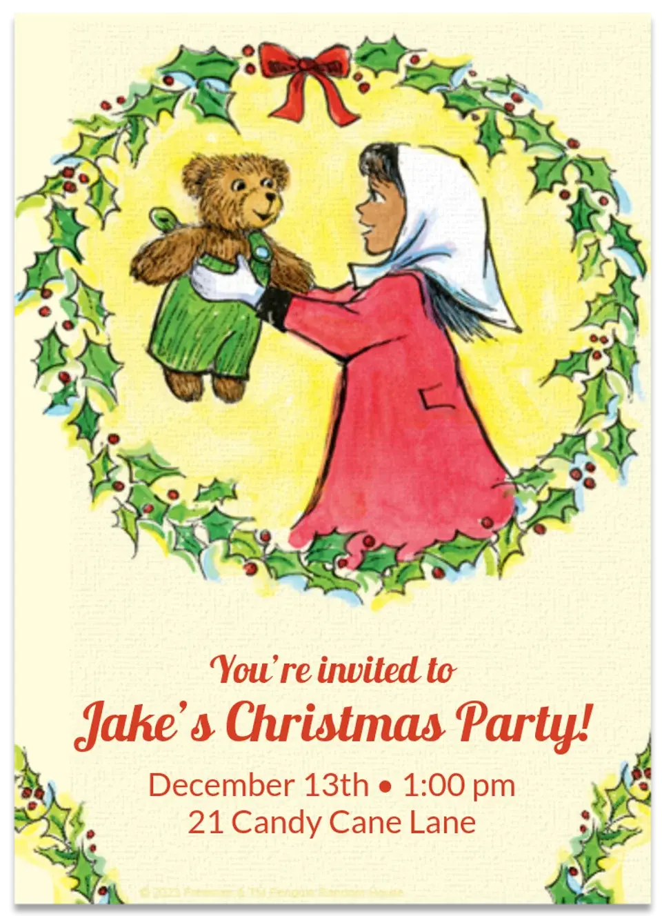 Corduroy's Christmas Wish card
