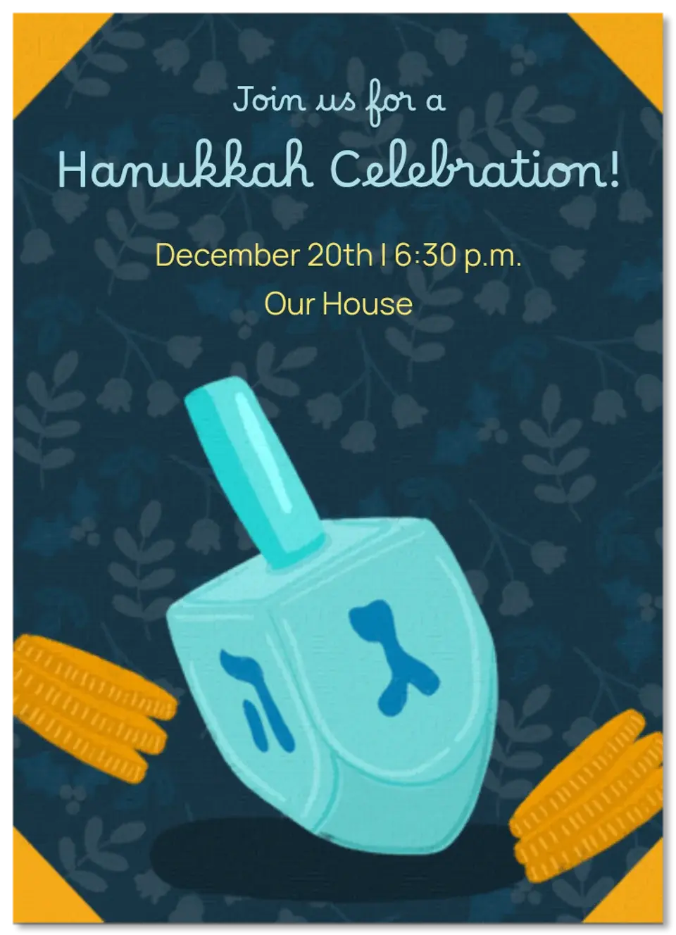 Hanukkah Dreidel card