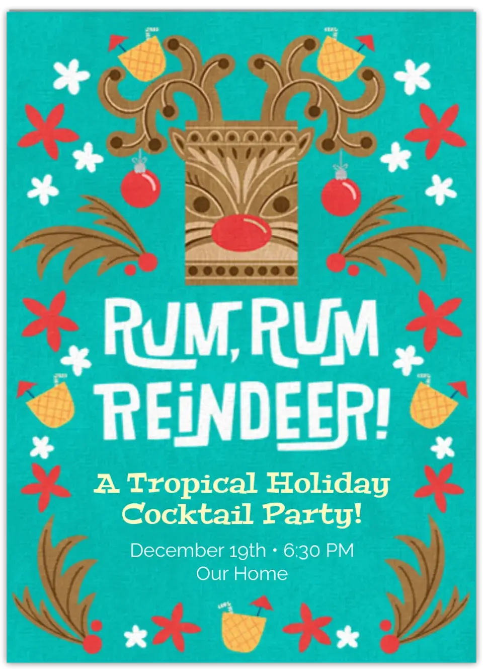 Tiki Bar Christmas card