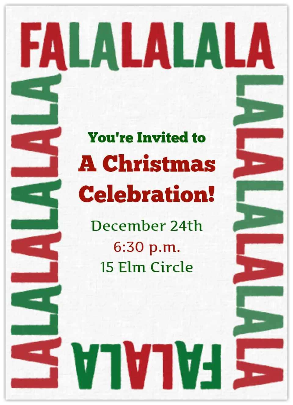 Falalalala card