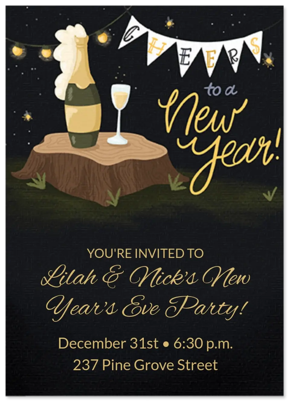 Rustic New Year Cheer card