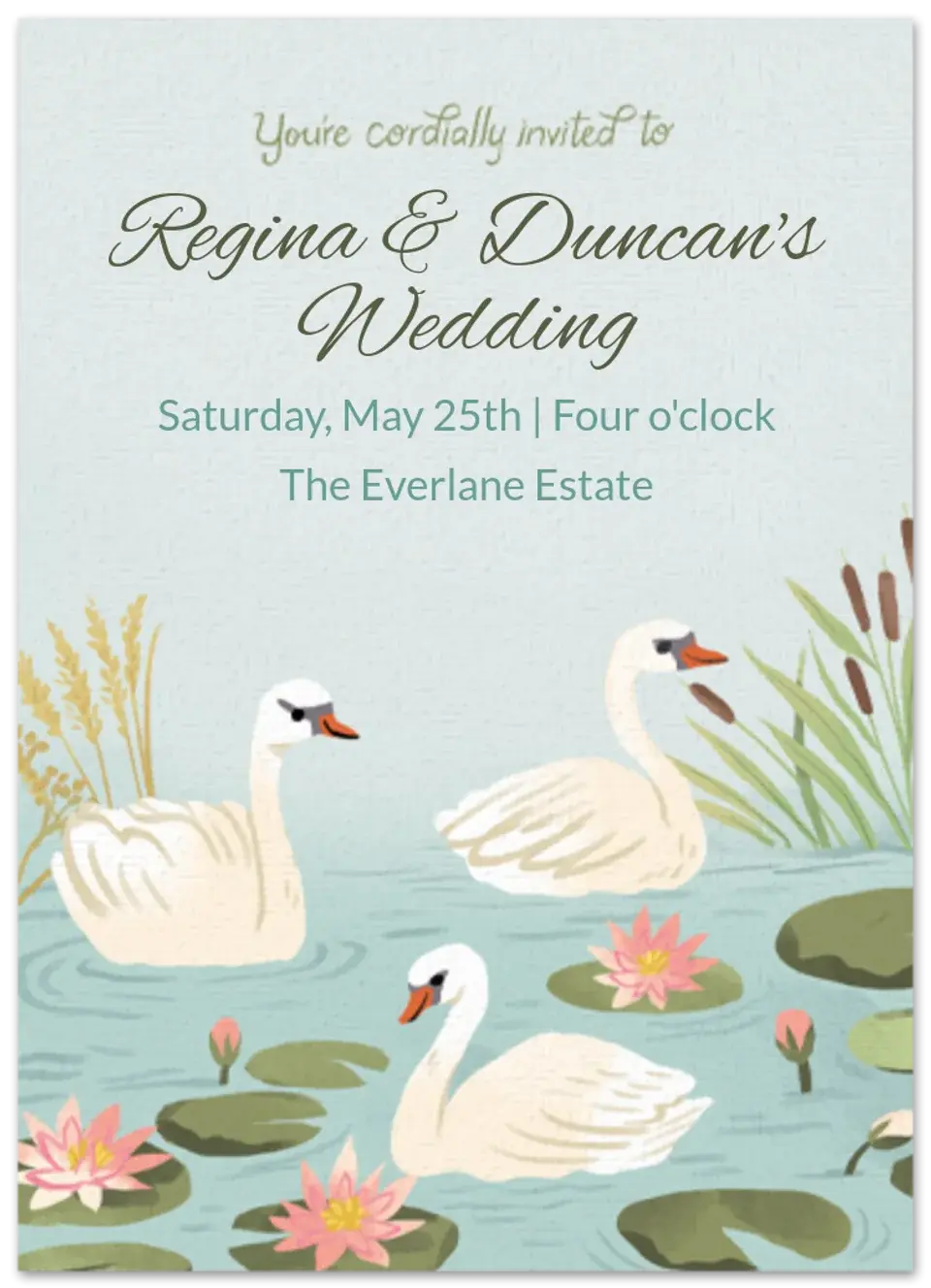Swan Pond card