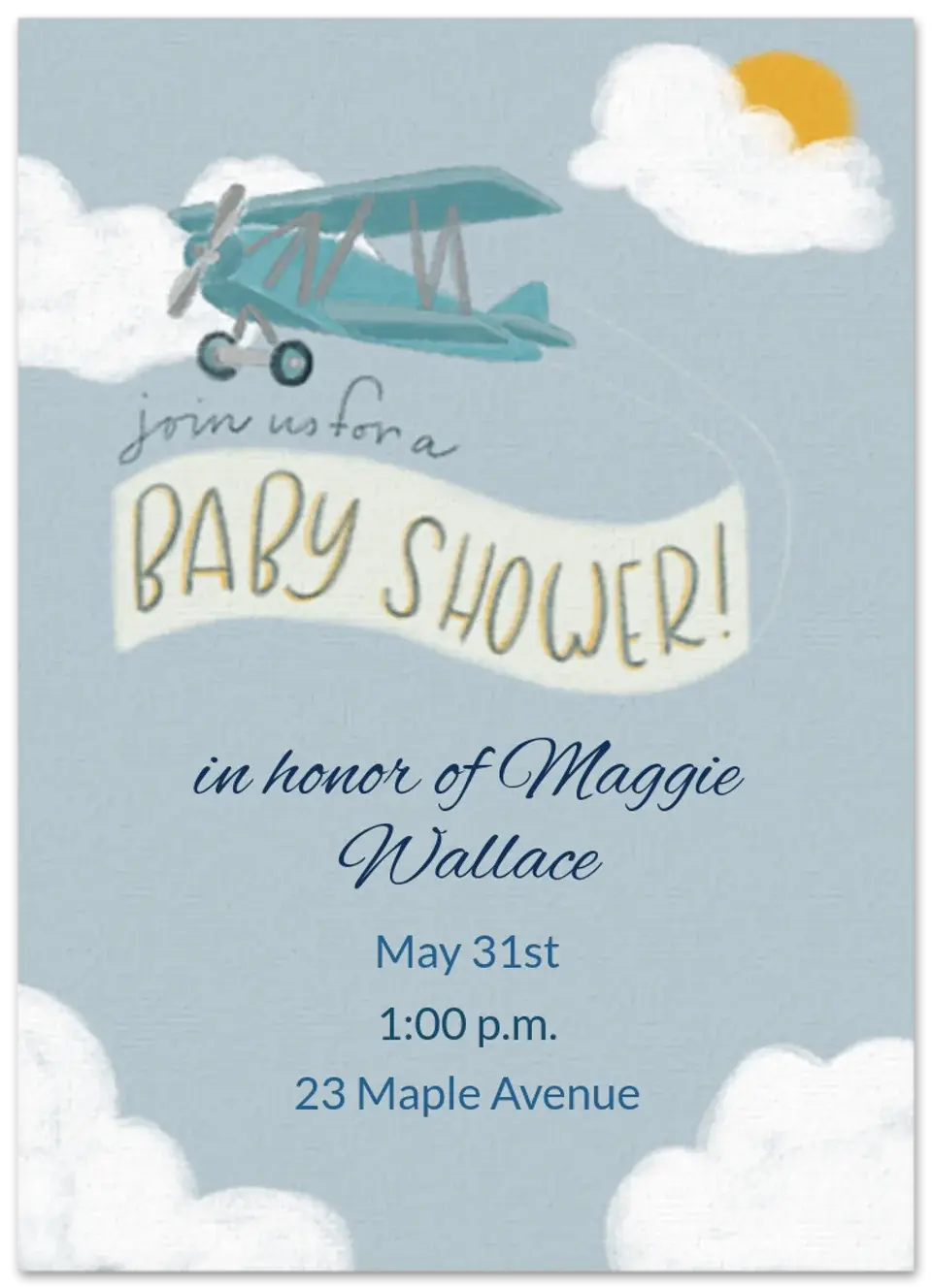 Baby Airplane card