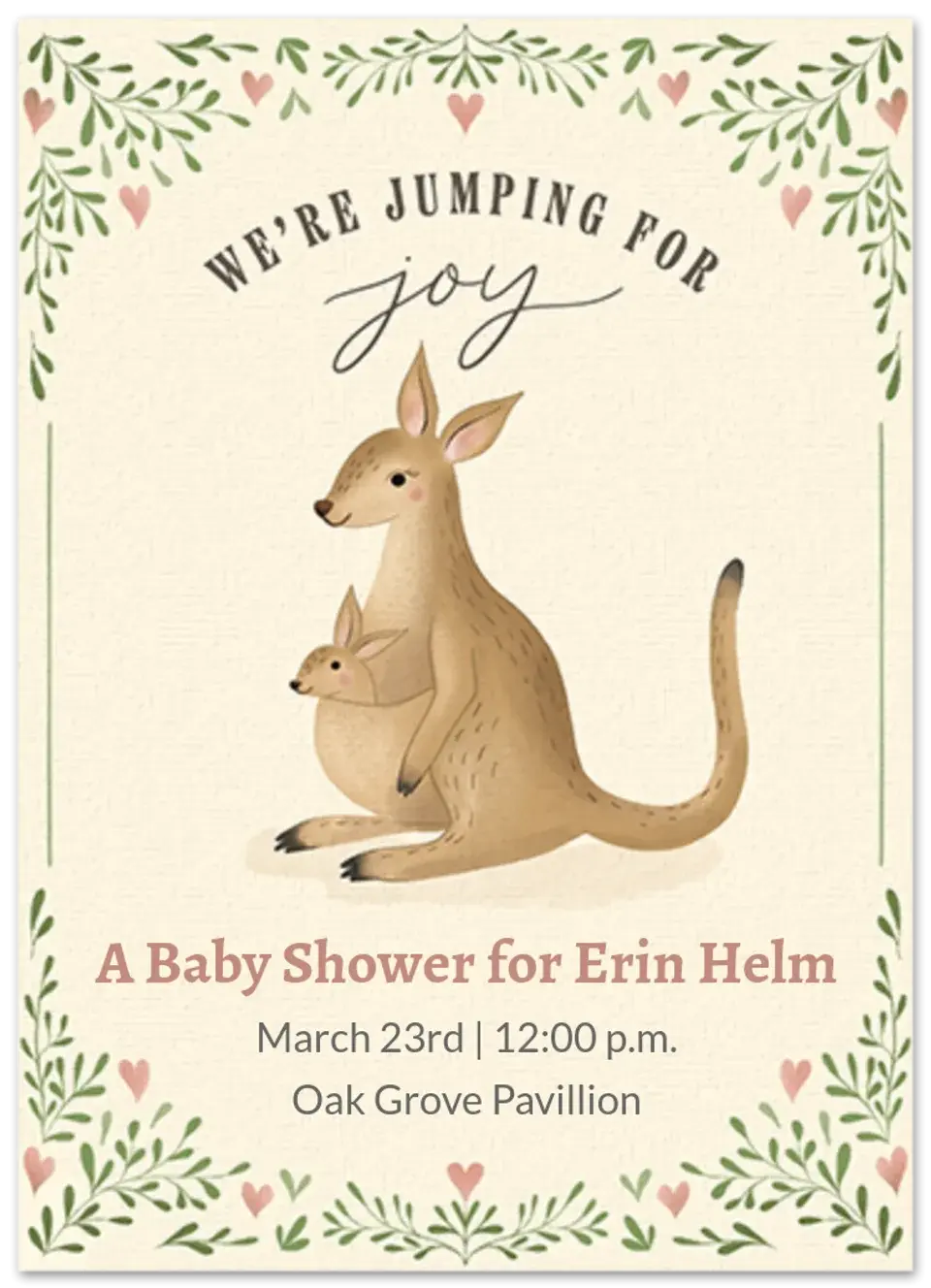 Kangaroo Baby card
