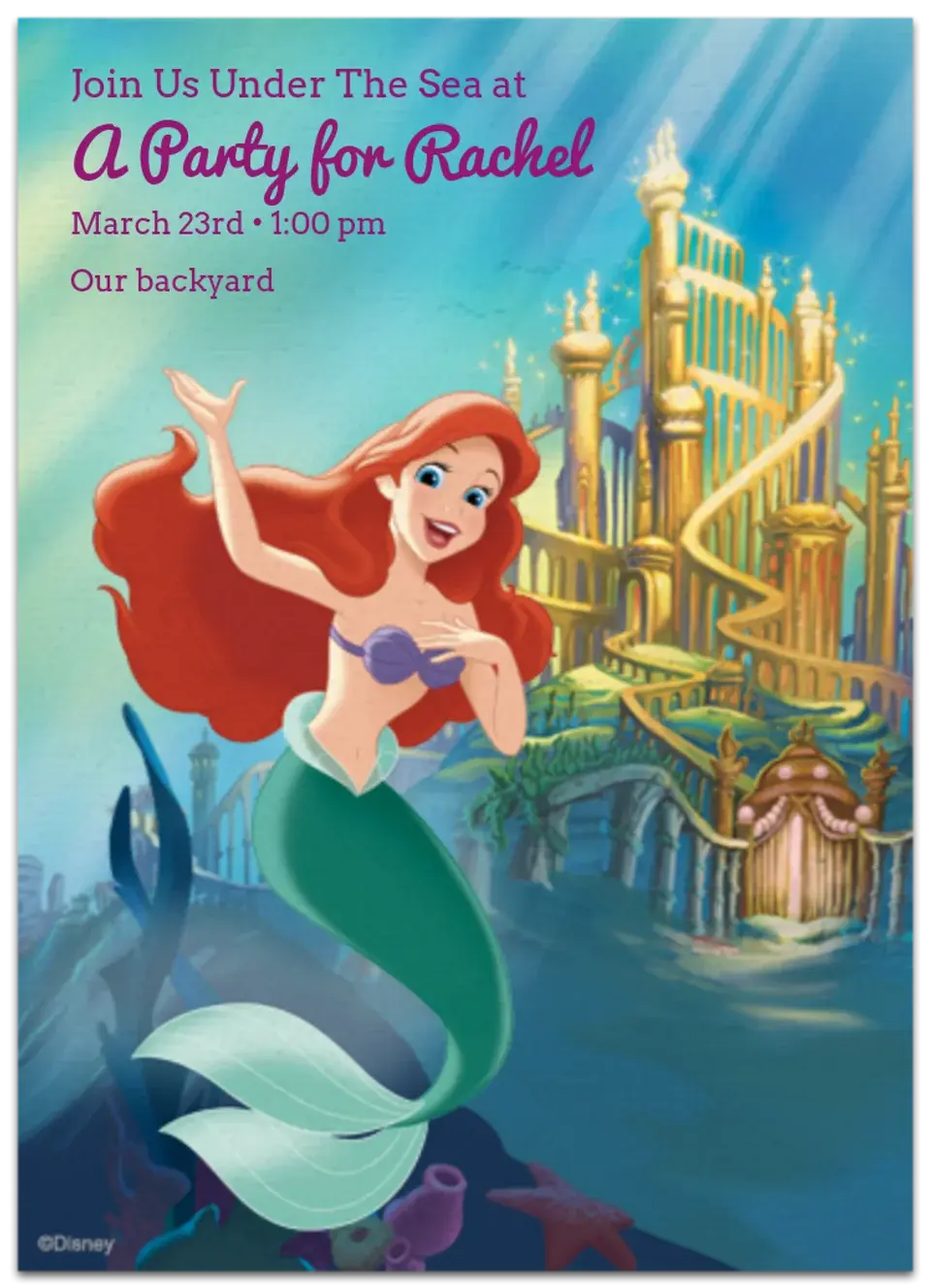 The Little Mermaid card