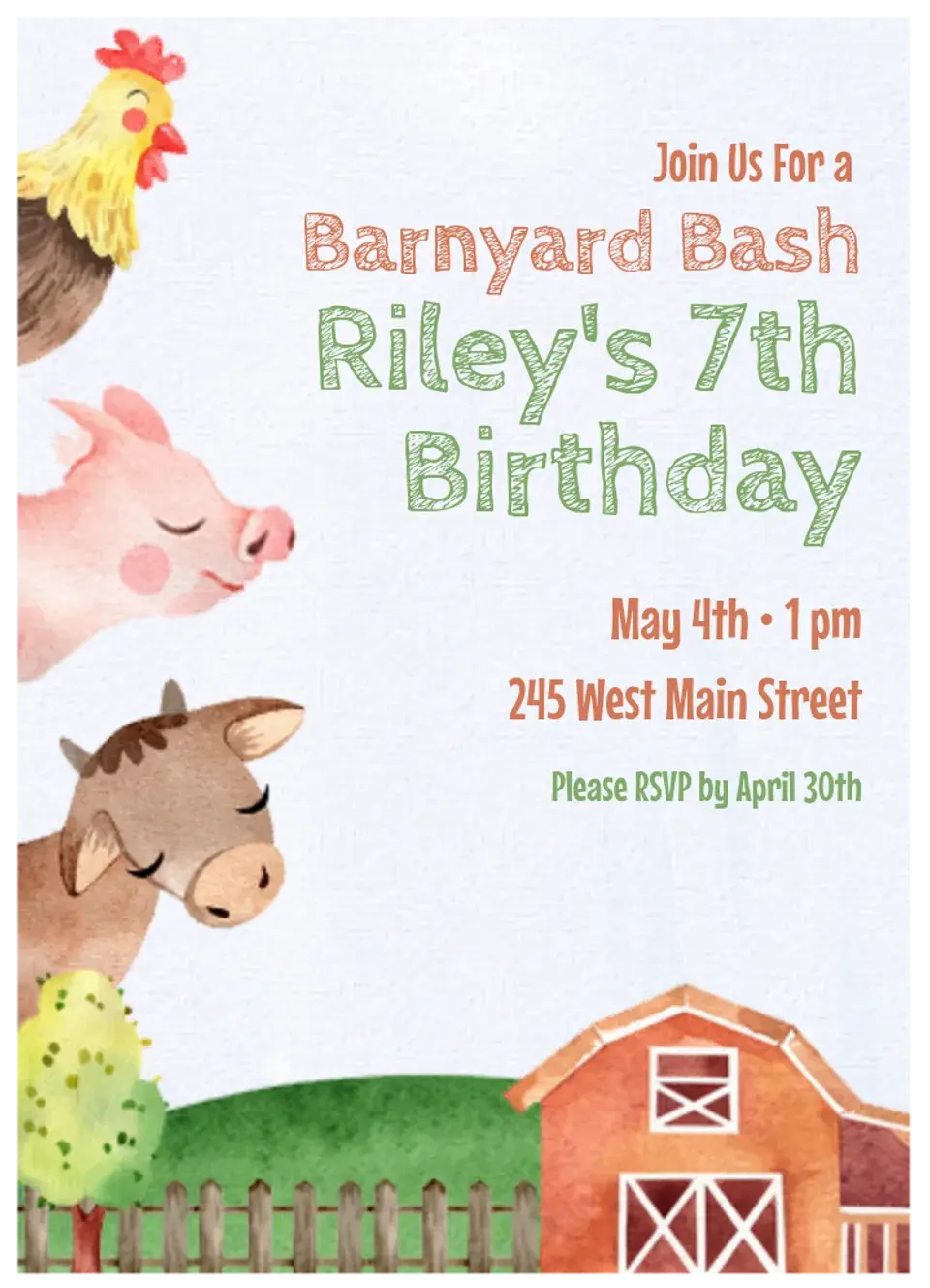 Farm Birthday card