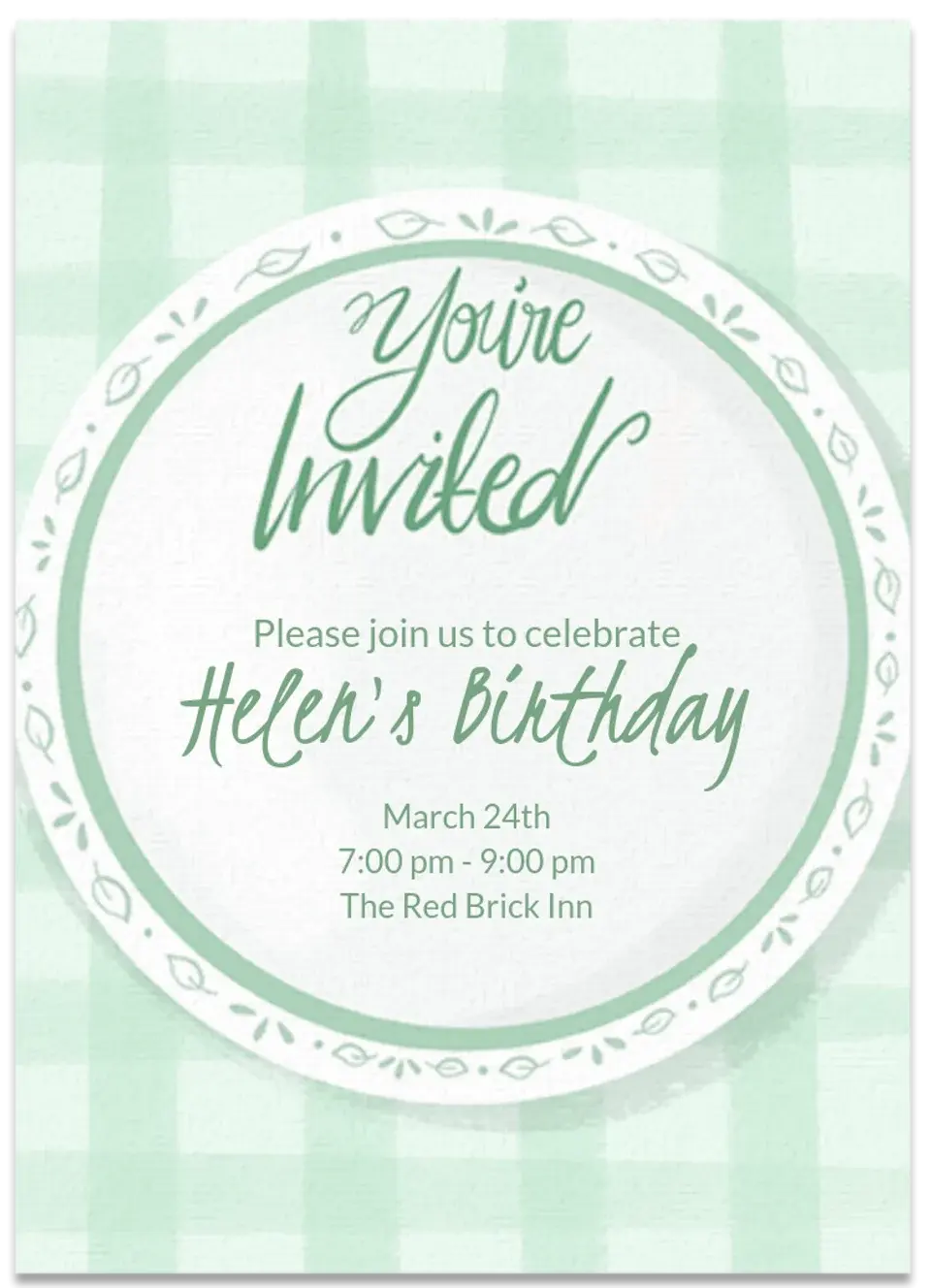 Dinner Place Setting card