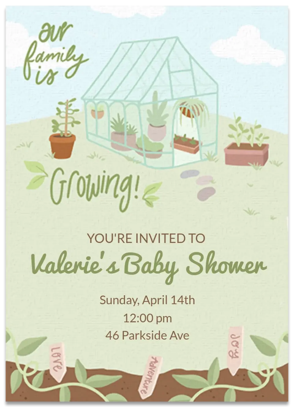 Baby Garden card