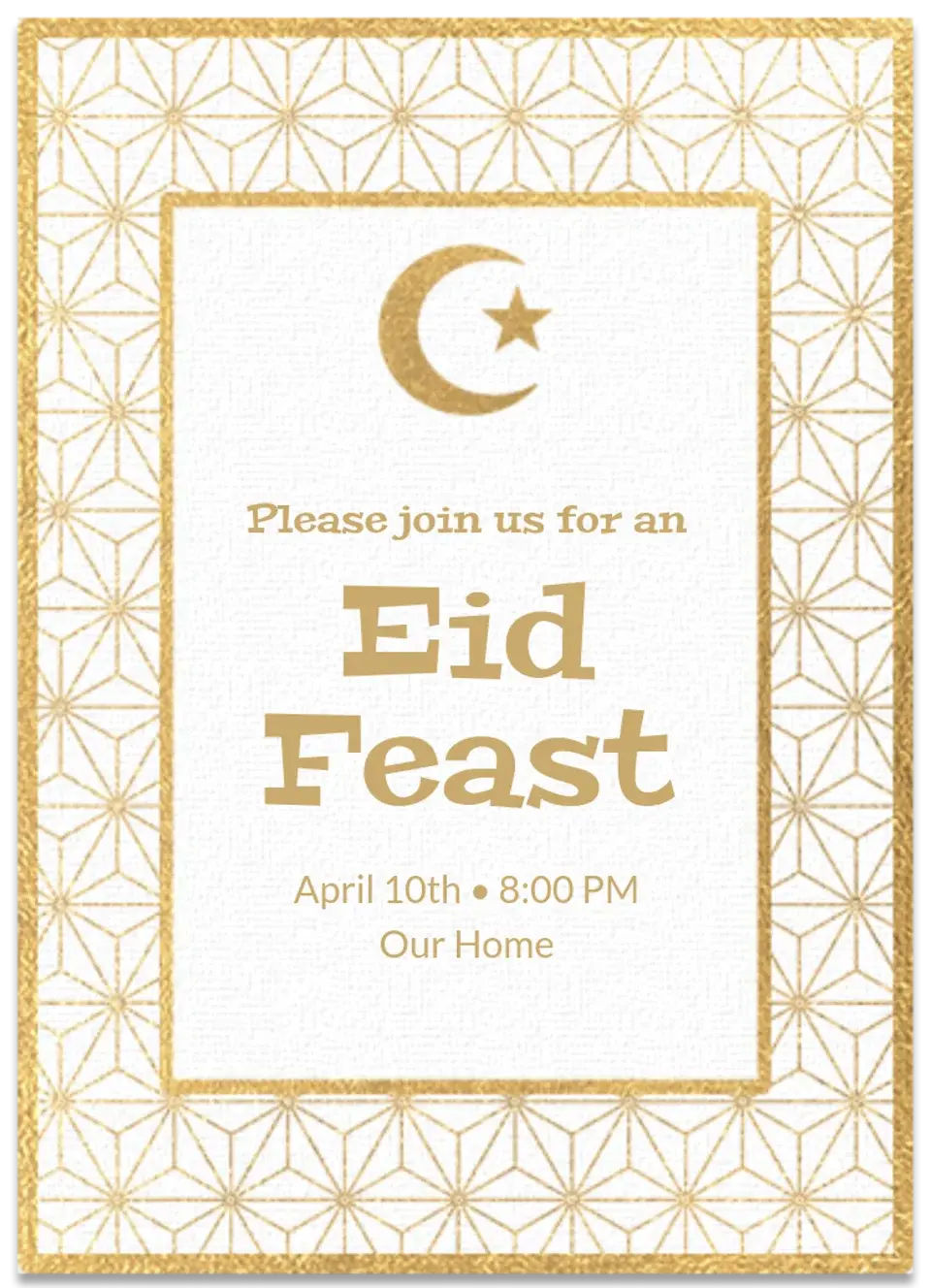 Gold Geometric Eid card