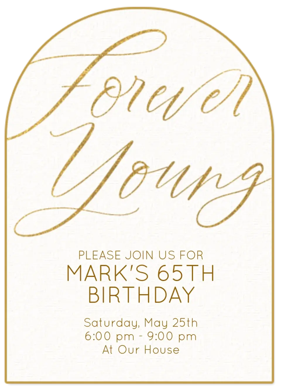 Forever Young Script card