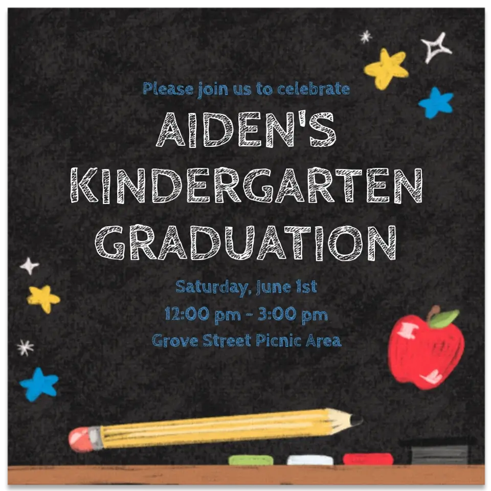 Grad Party Chalk card