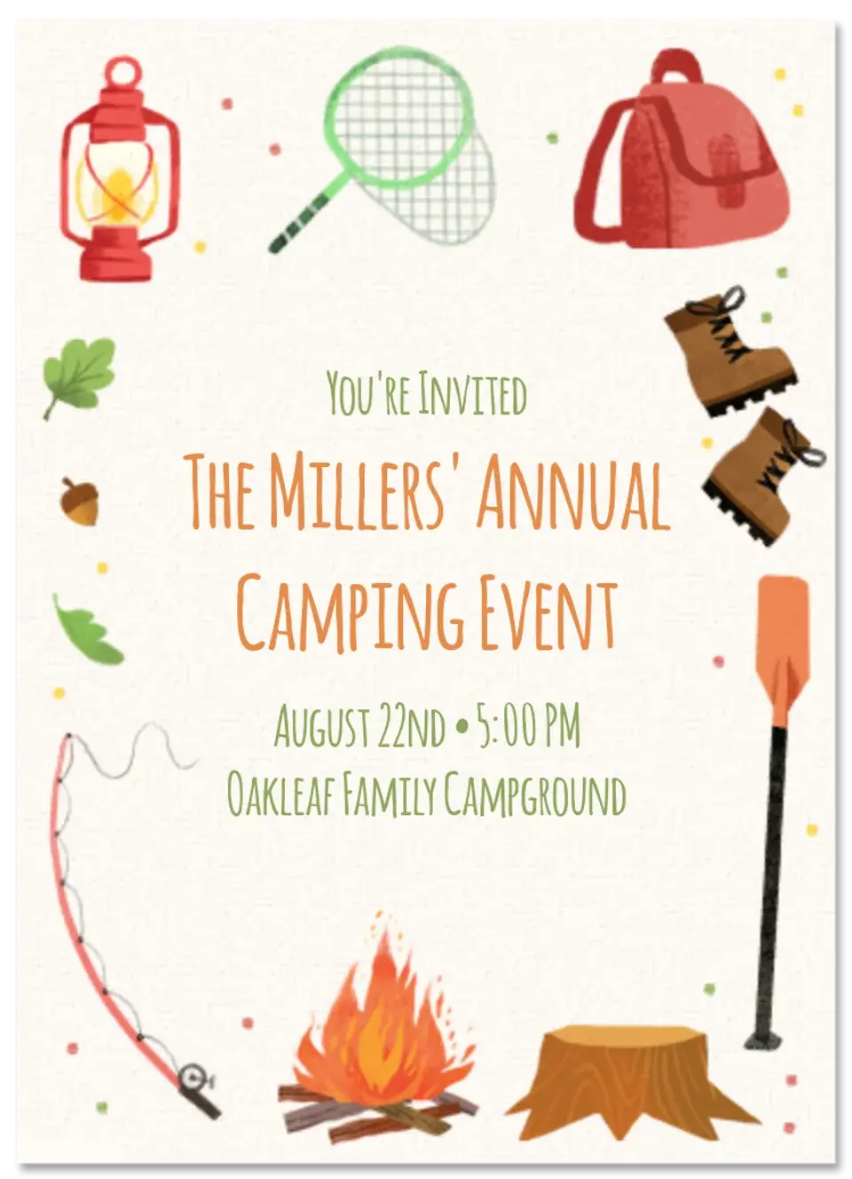 Camping Border card