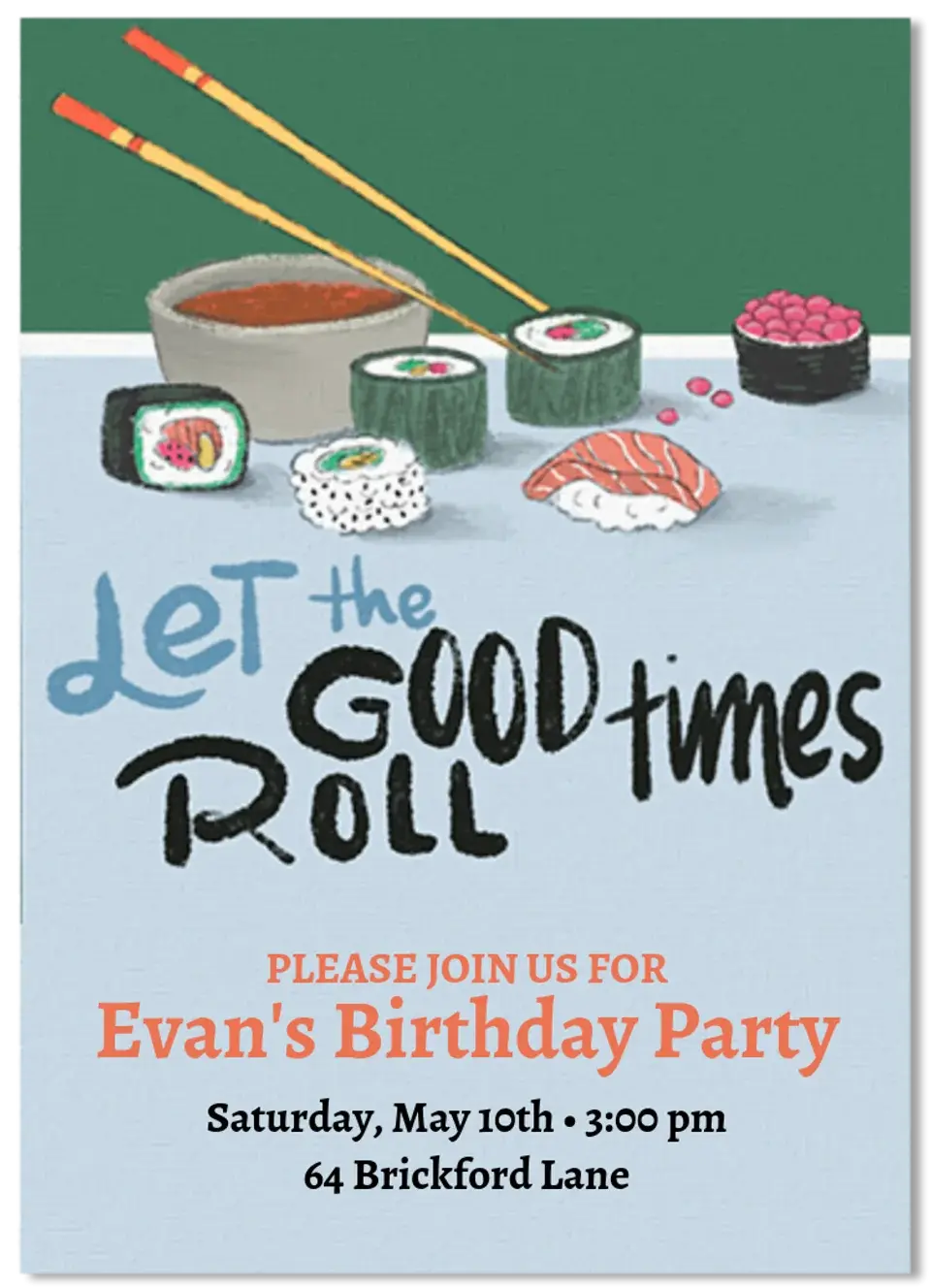Sushi Roll Birthday card