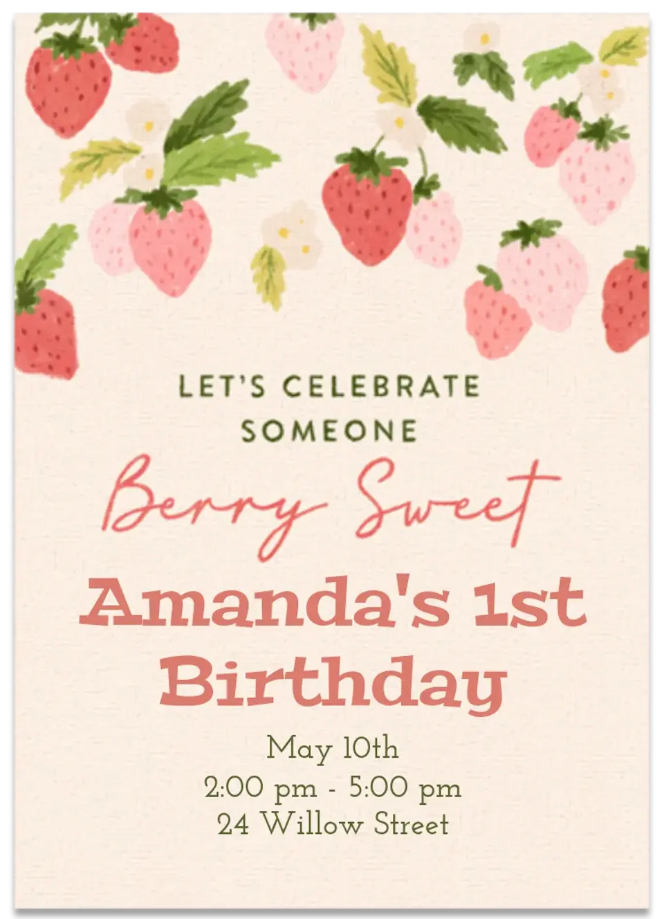Berry Sweet Birthday card image
