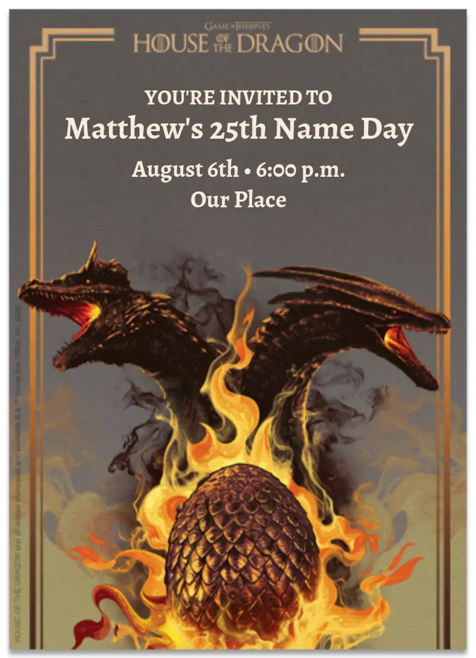 House of the Dragon card