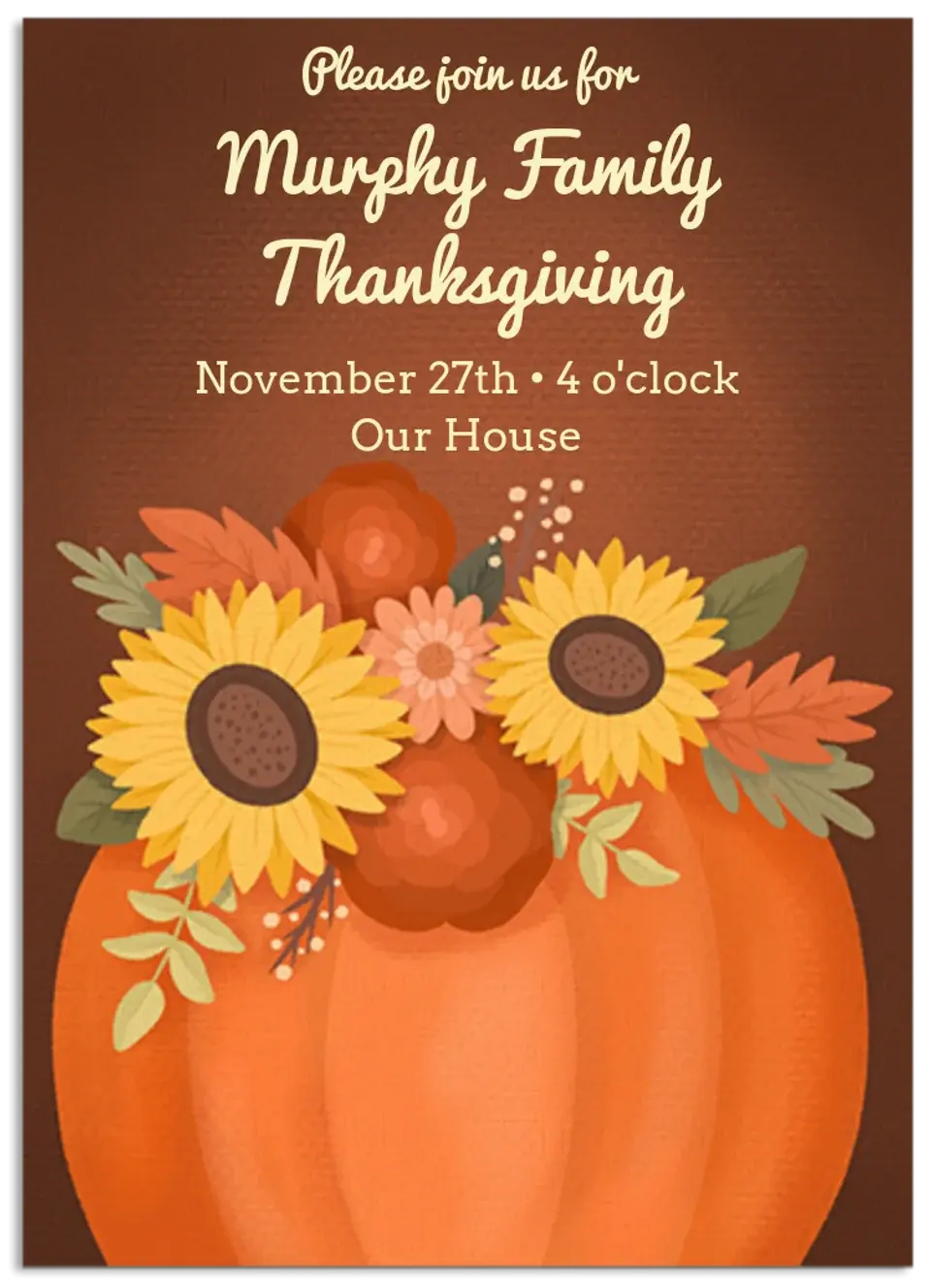 Thanksgiving Centerpiece card