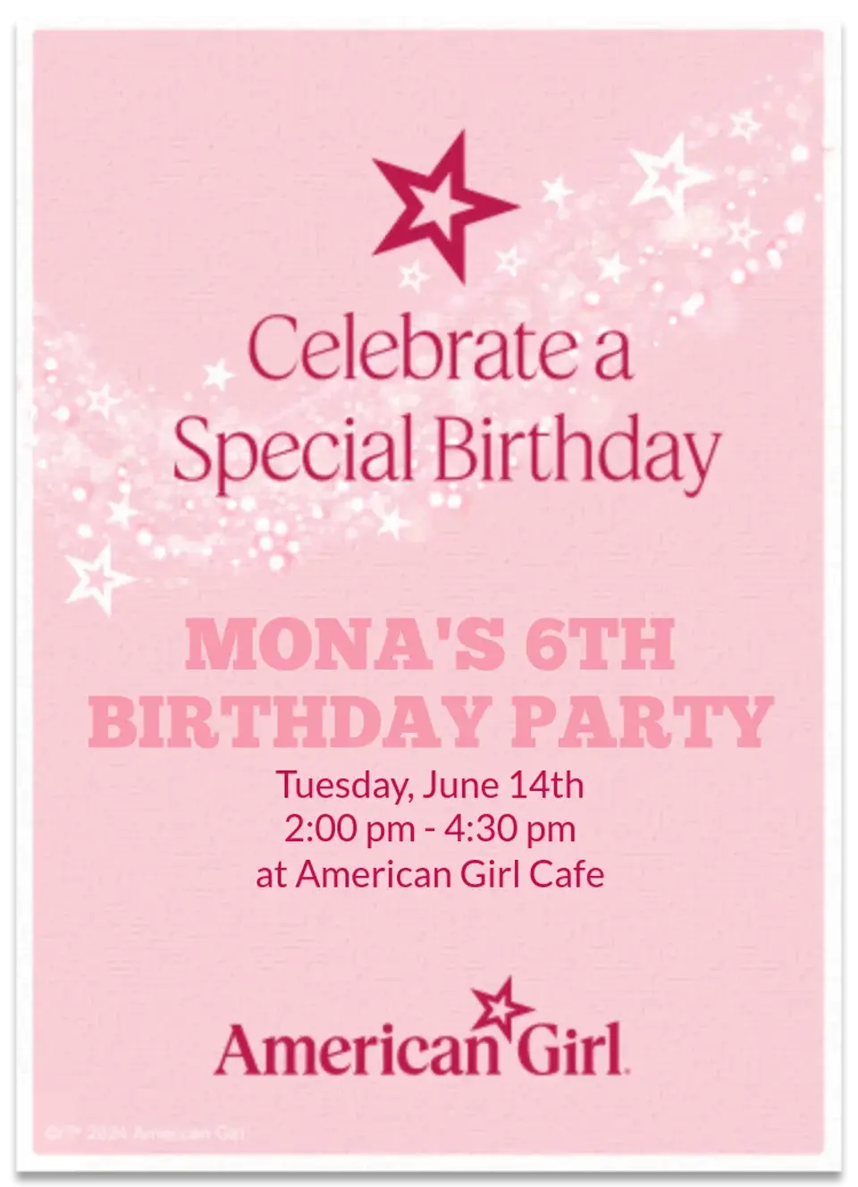 American Girl | Special Birthday card image