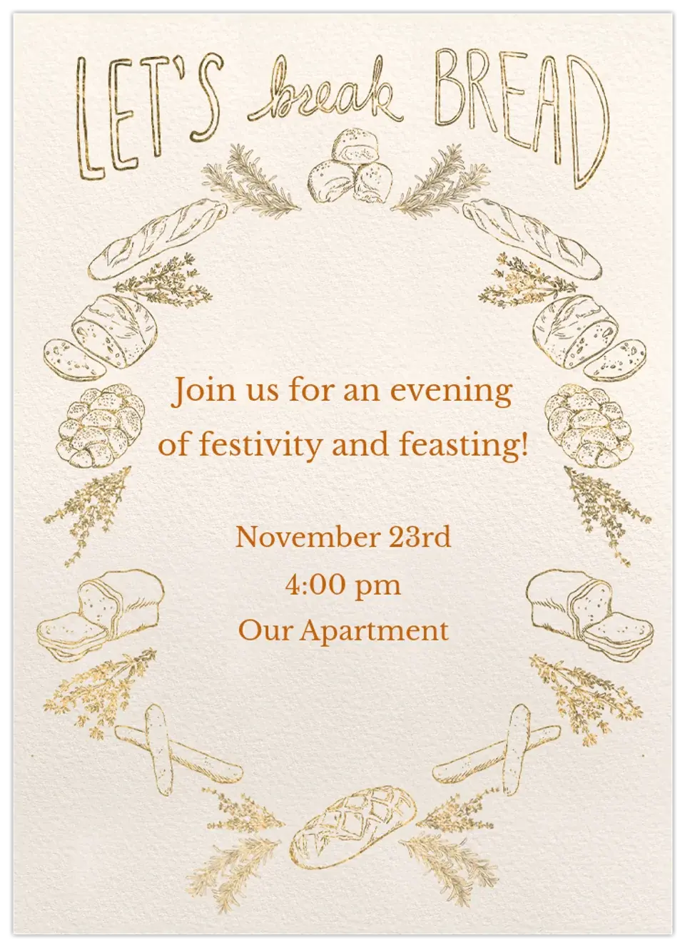 Let's Break Bread | Friendsgiving card