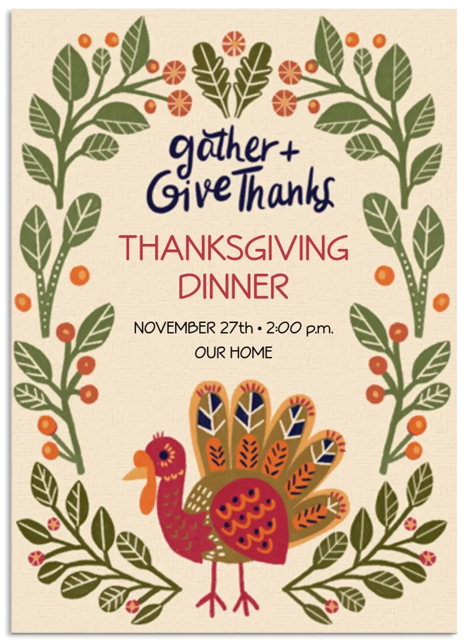 Folk Turkey card