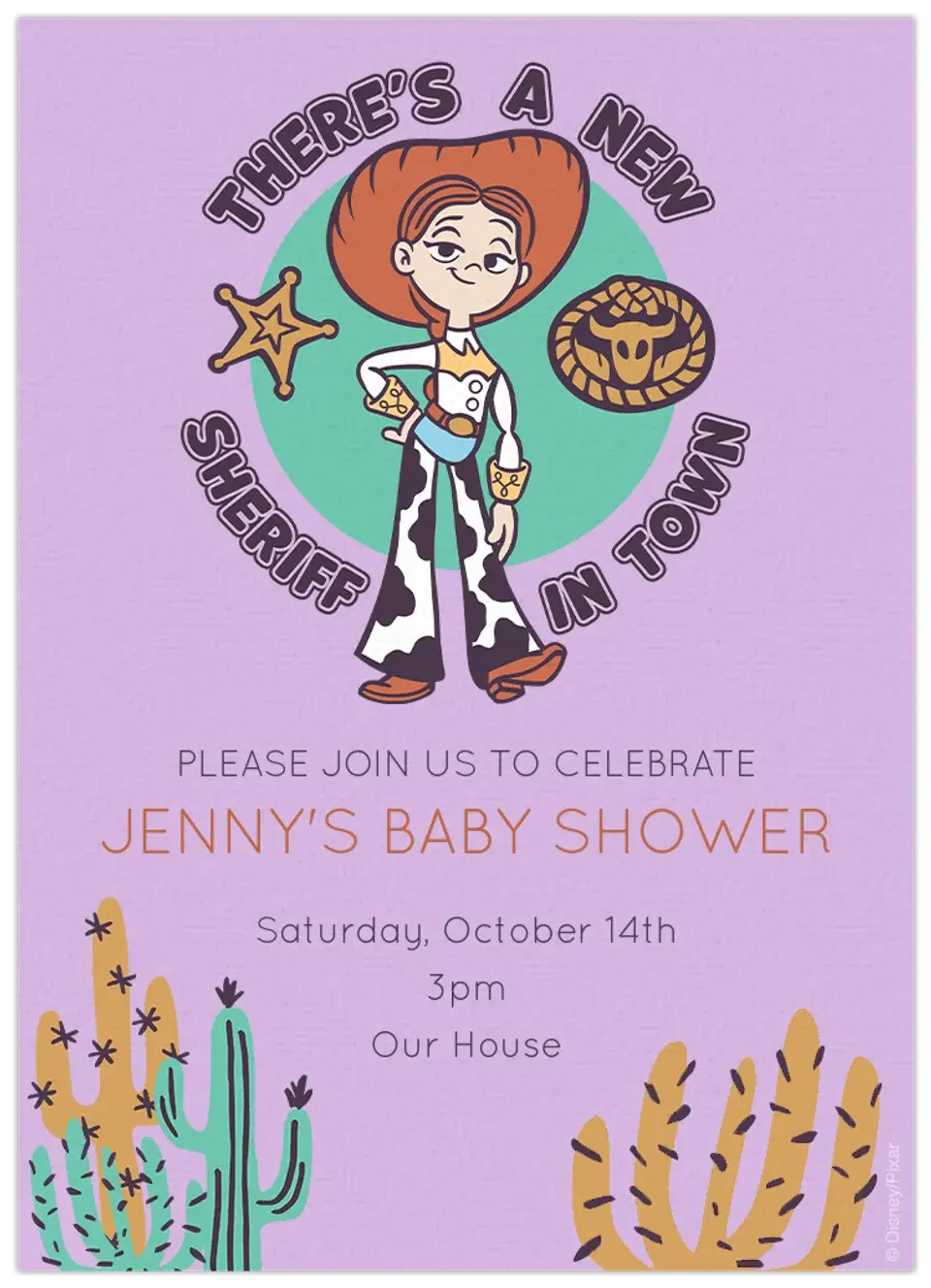 Toy Story Baby Shower card