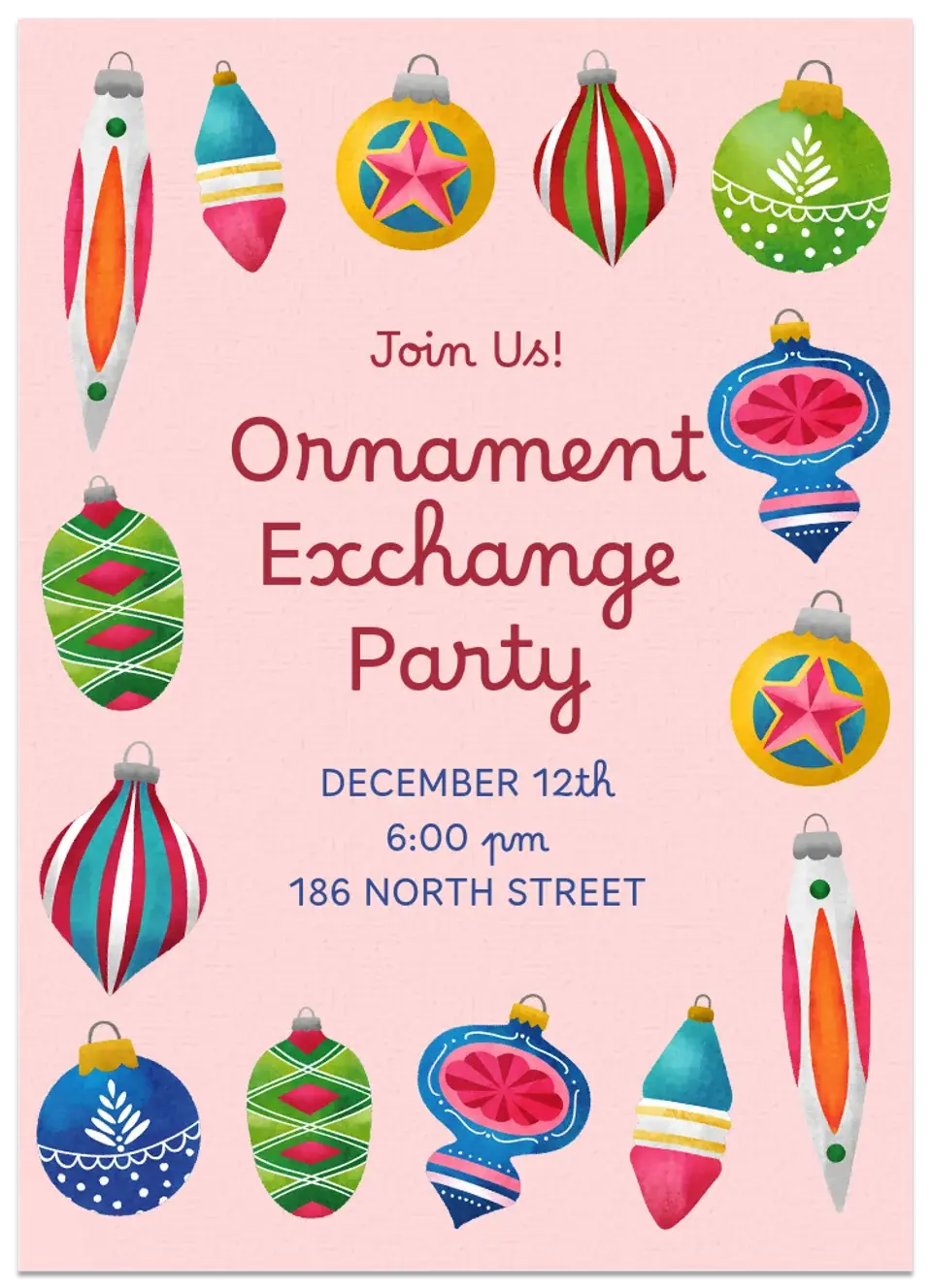 Ornament Exchange Retro card