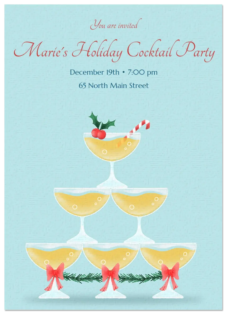 Merry Champagne Tower card