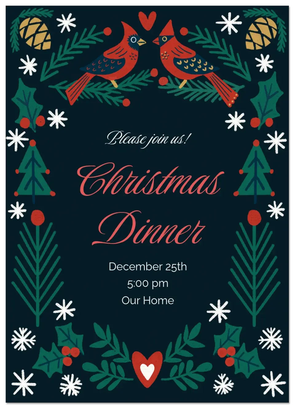 Folk Christmas Border card