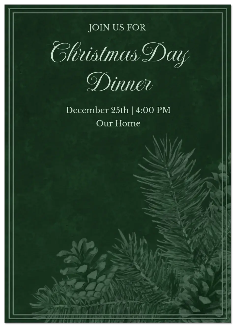 Formal Pine Watercolor card