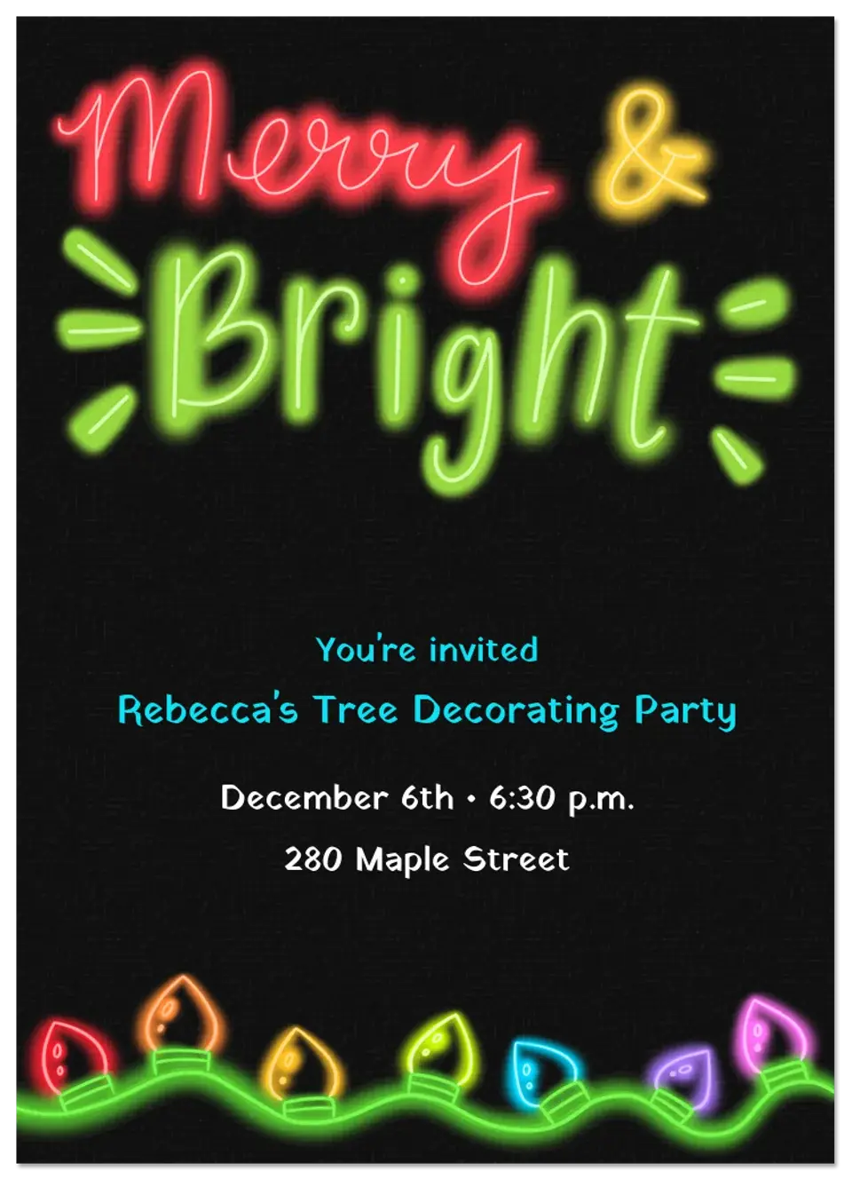 Neon Christmas card