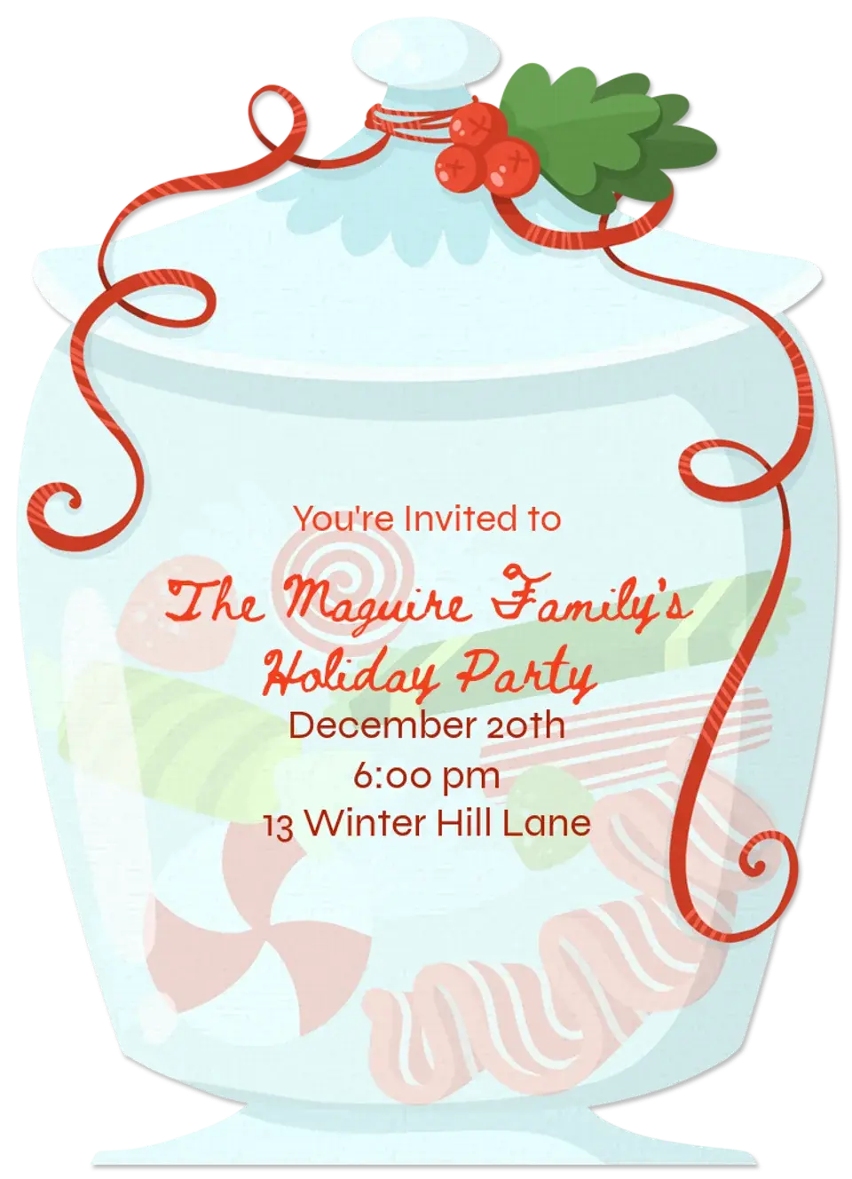Christmas Candy Jar card