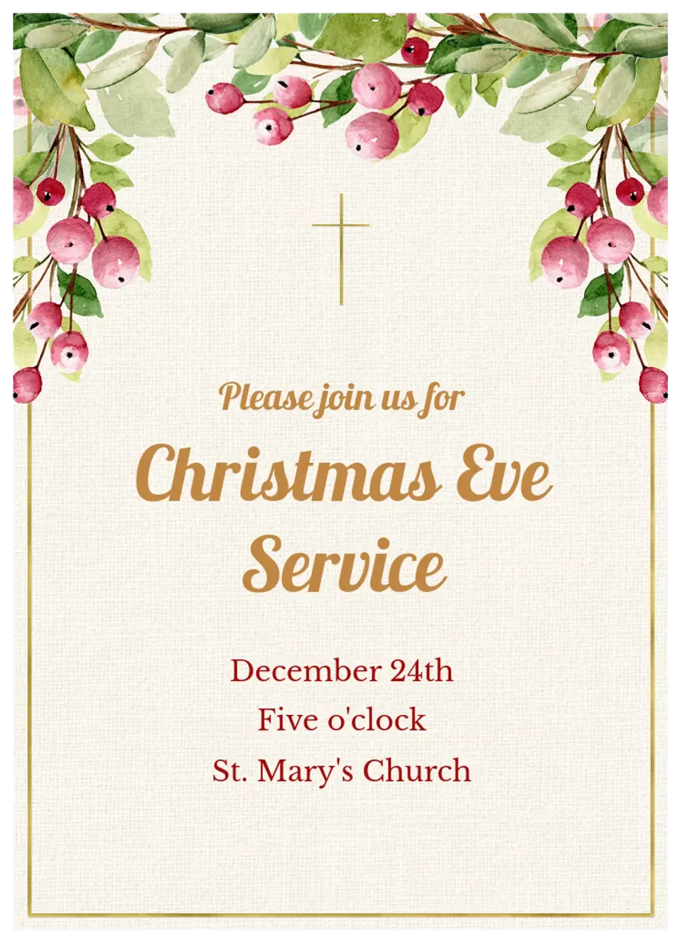 Delicate Christmas Cross card