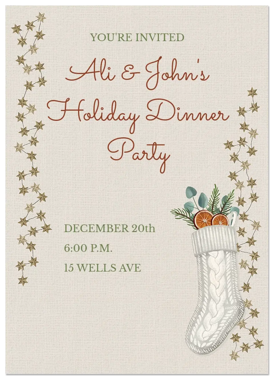 Boho Christmas card