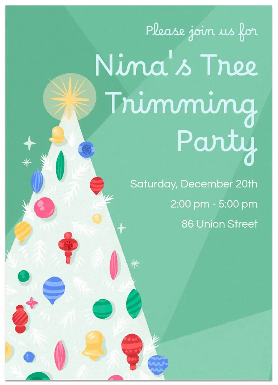 Retro White Tree card
