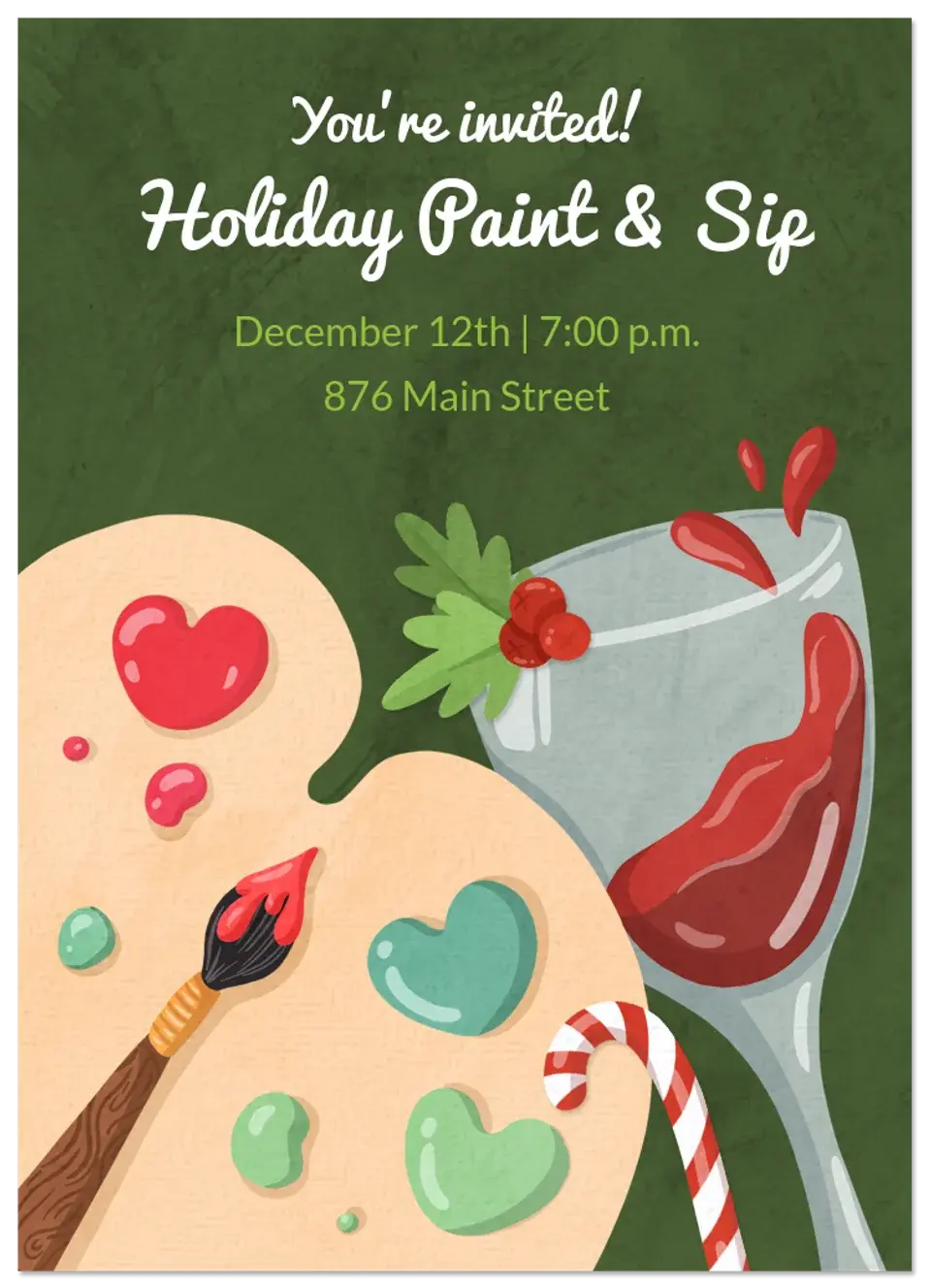 Holiday Paint & Sip card