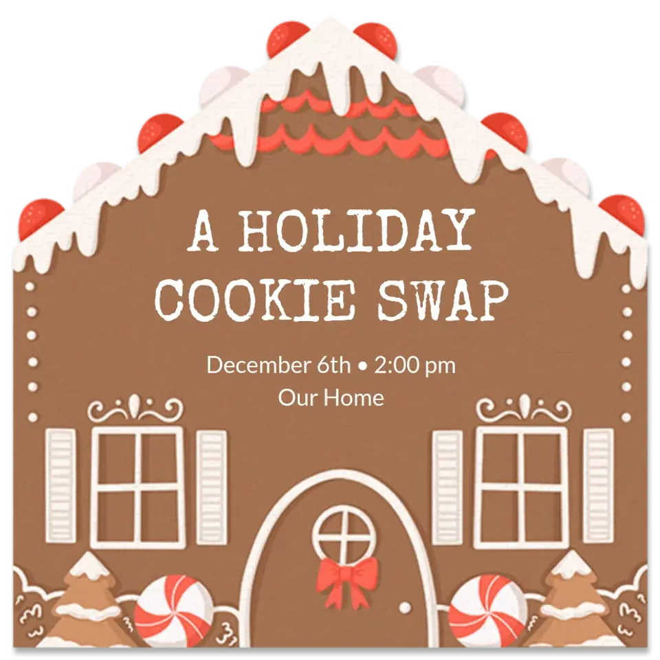Frosted Gingerbread House card