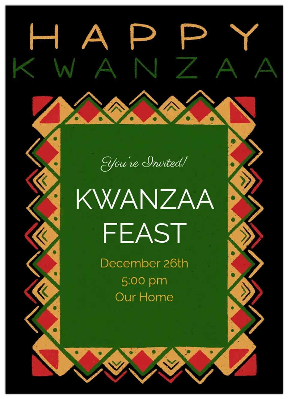 Joyous Kwanzaa Pattern card