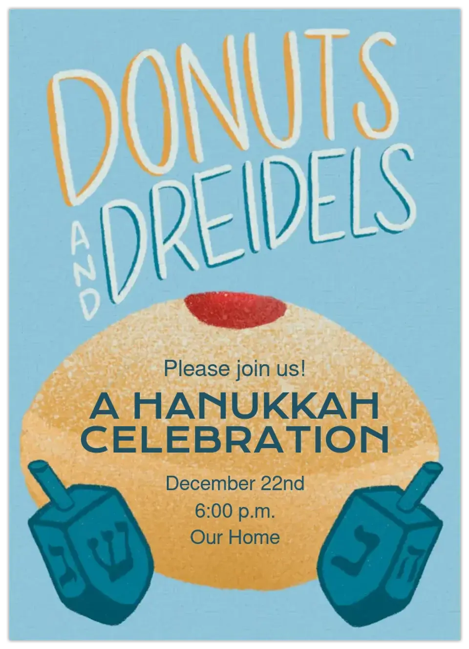 Donuts & Dreidels card