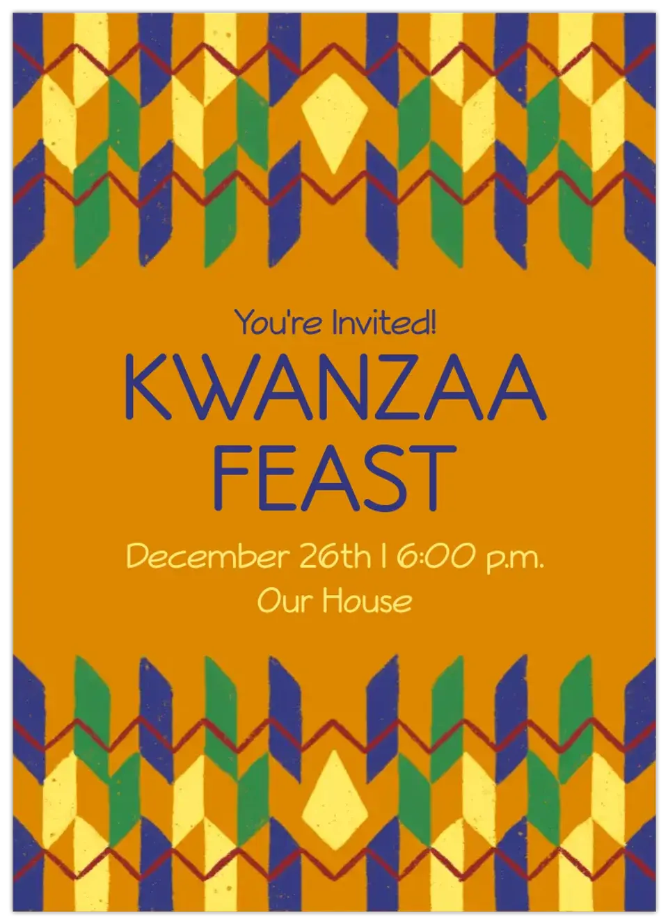Kwanzaa Pattern Burst card