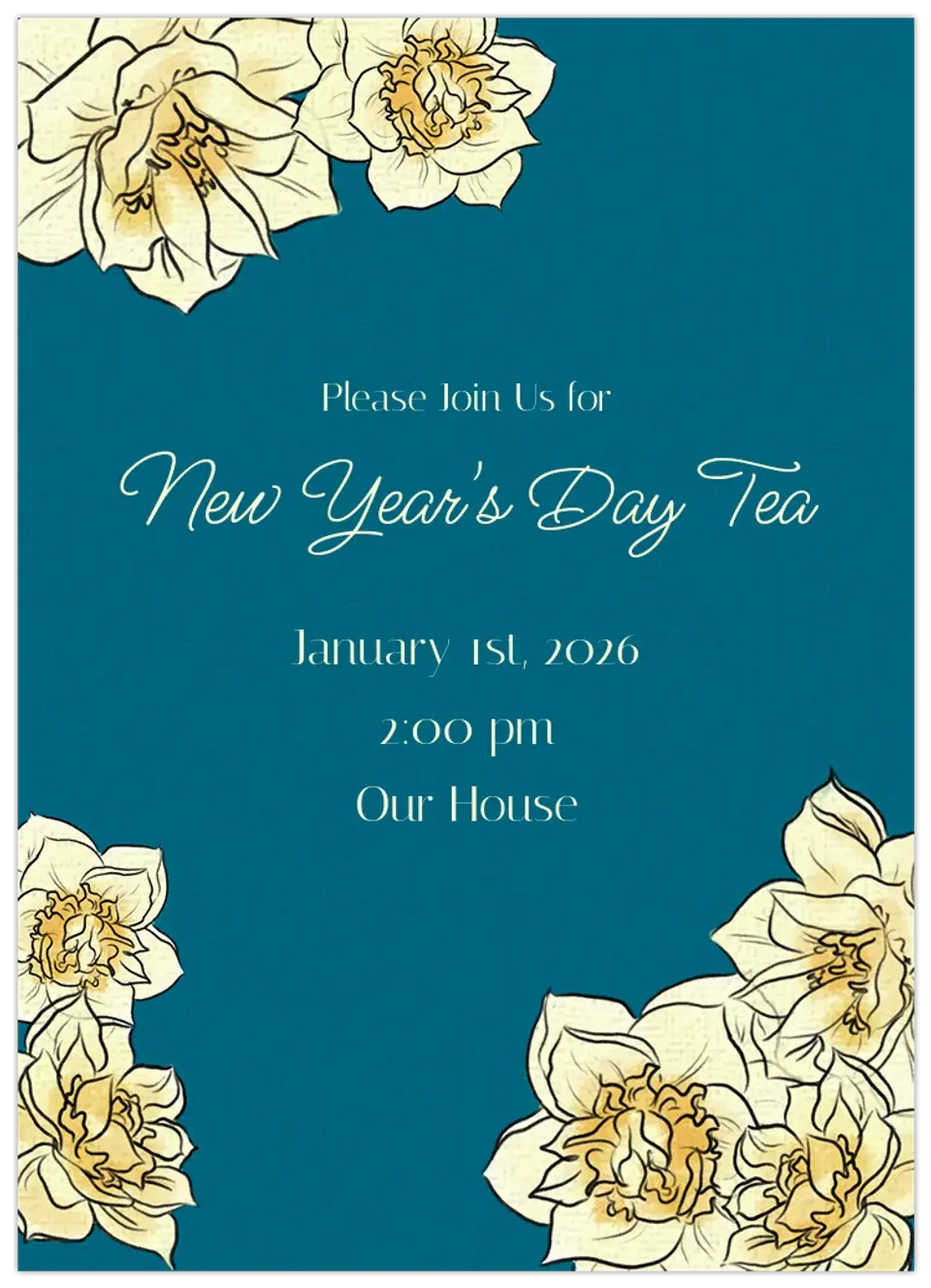 New Year Floral card