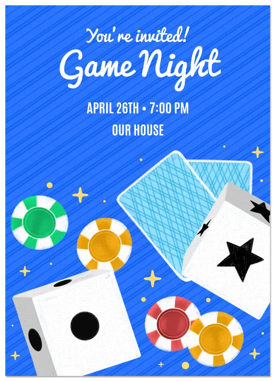 Dice Game Night card