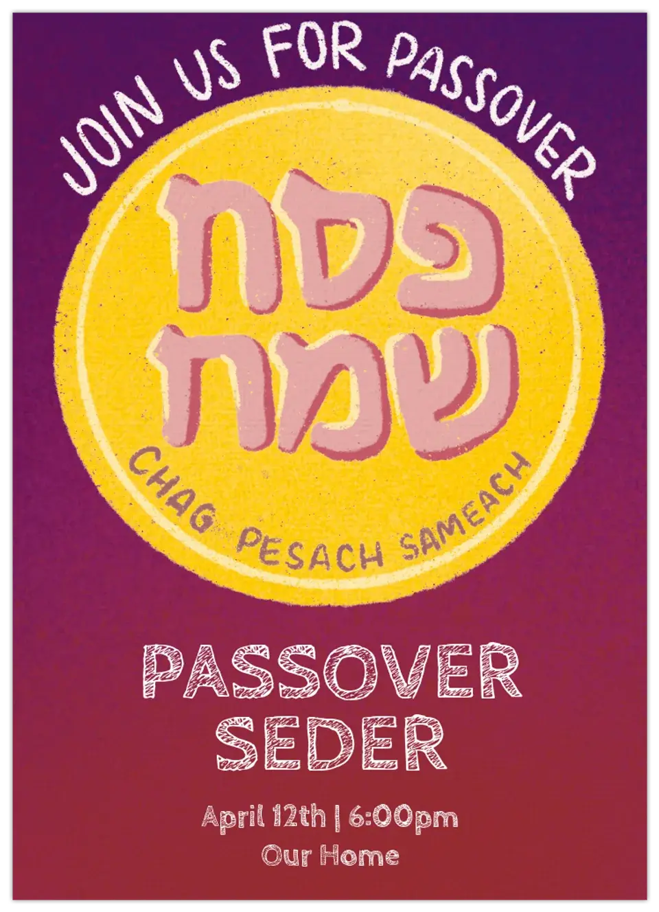 Gold Passover card image