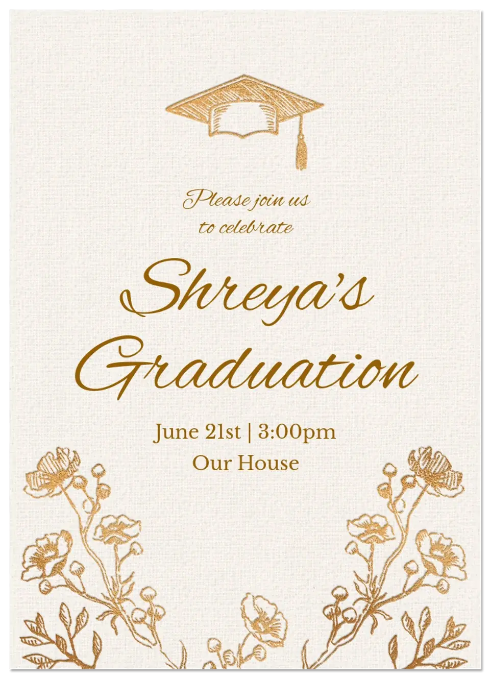 Formal Floral Grad card