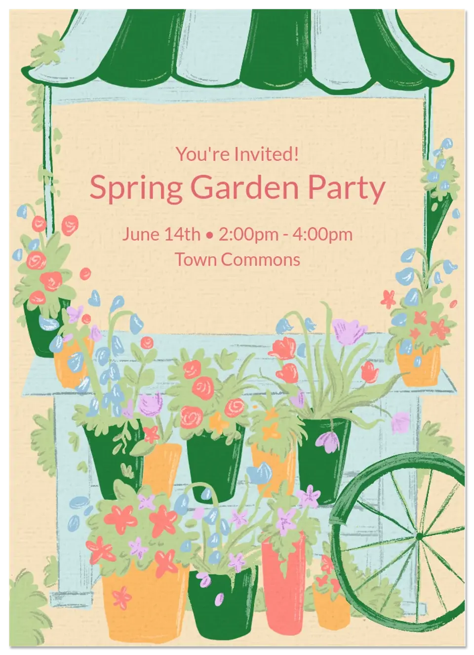 Spring Flower Cart card image