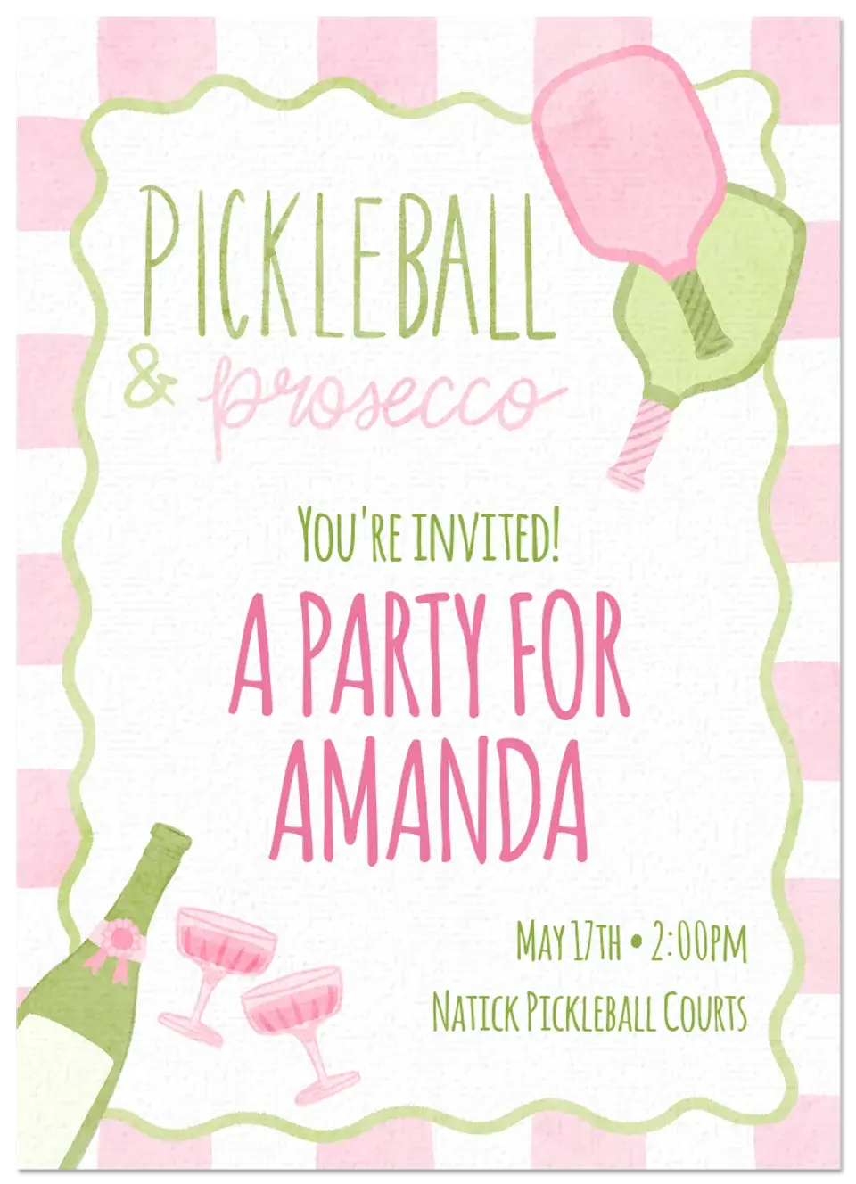 Pickleball & Prosecco card