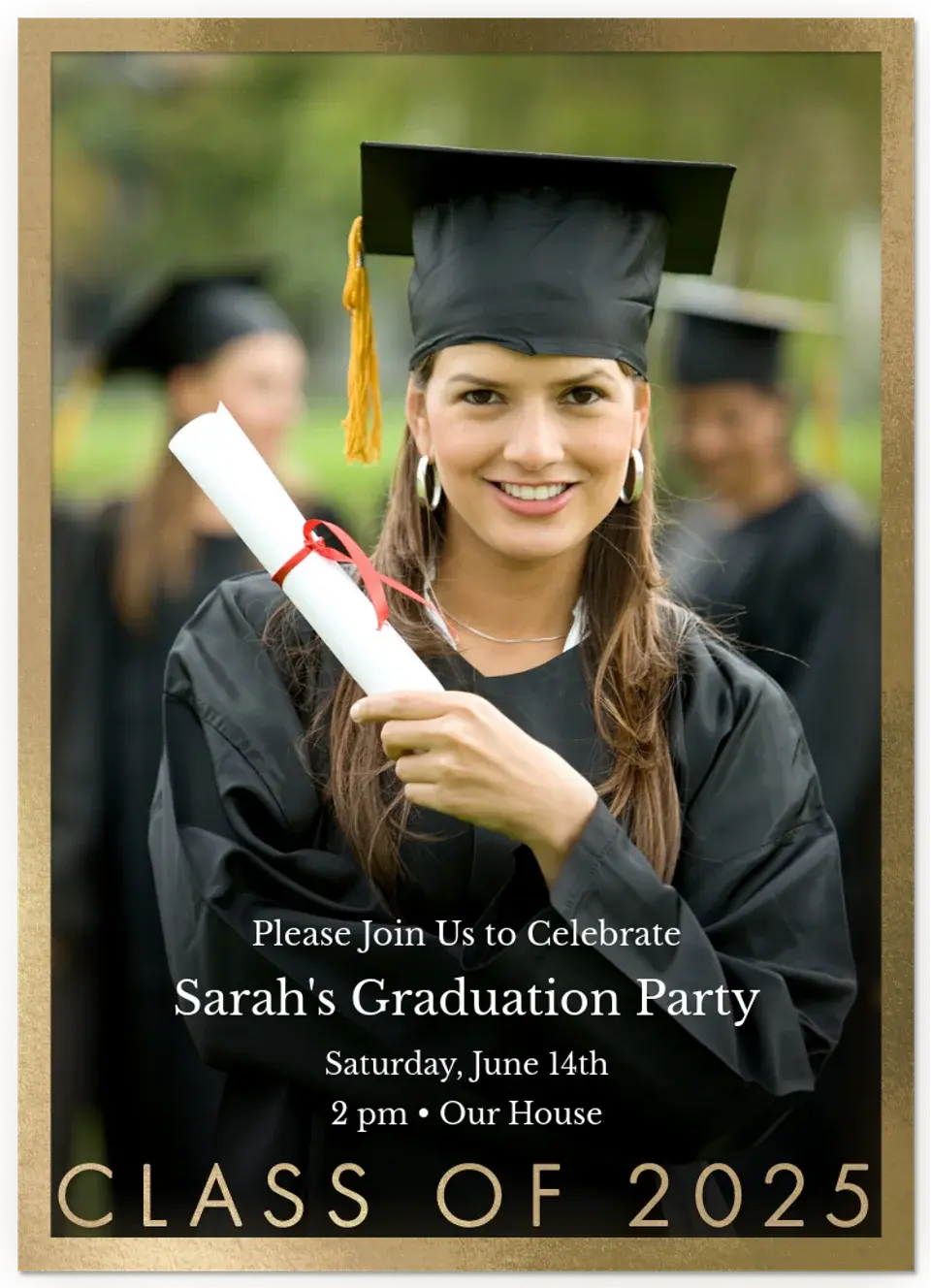 Grad Photo Frame Gold card image