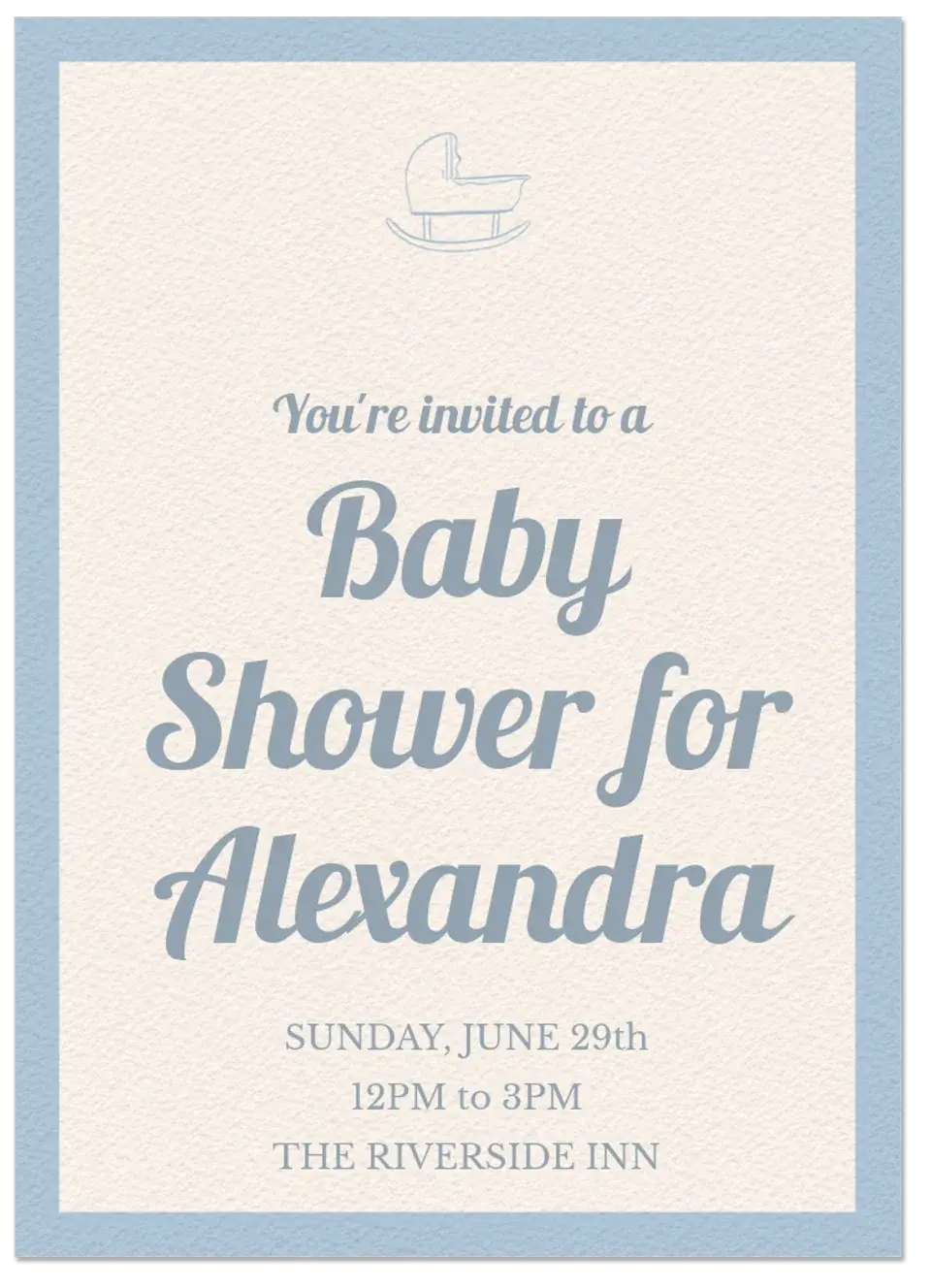 Baby Shower Cradle card