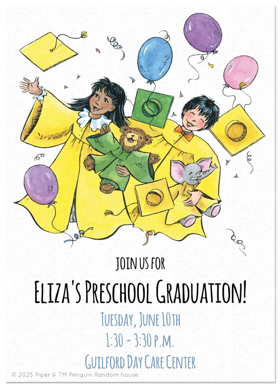 Corduroy Graduation card